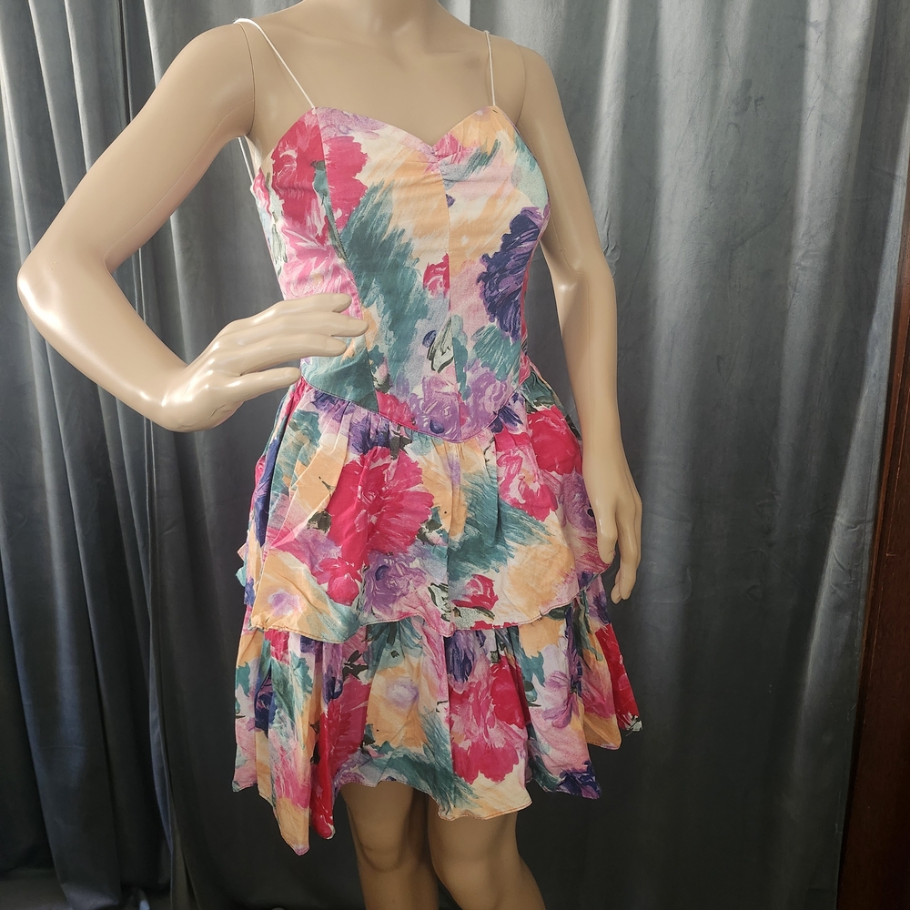 Floral Multicolor Spaghetti Strap Dress